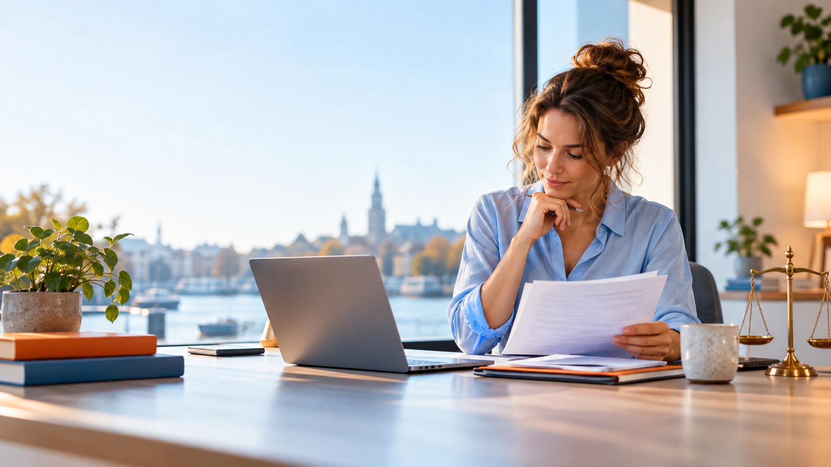 Professionele werkplek voor disclaimer en informatieve inhoud