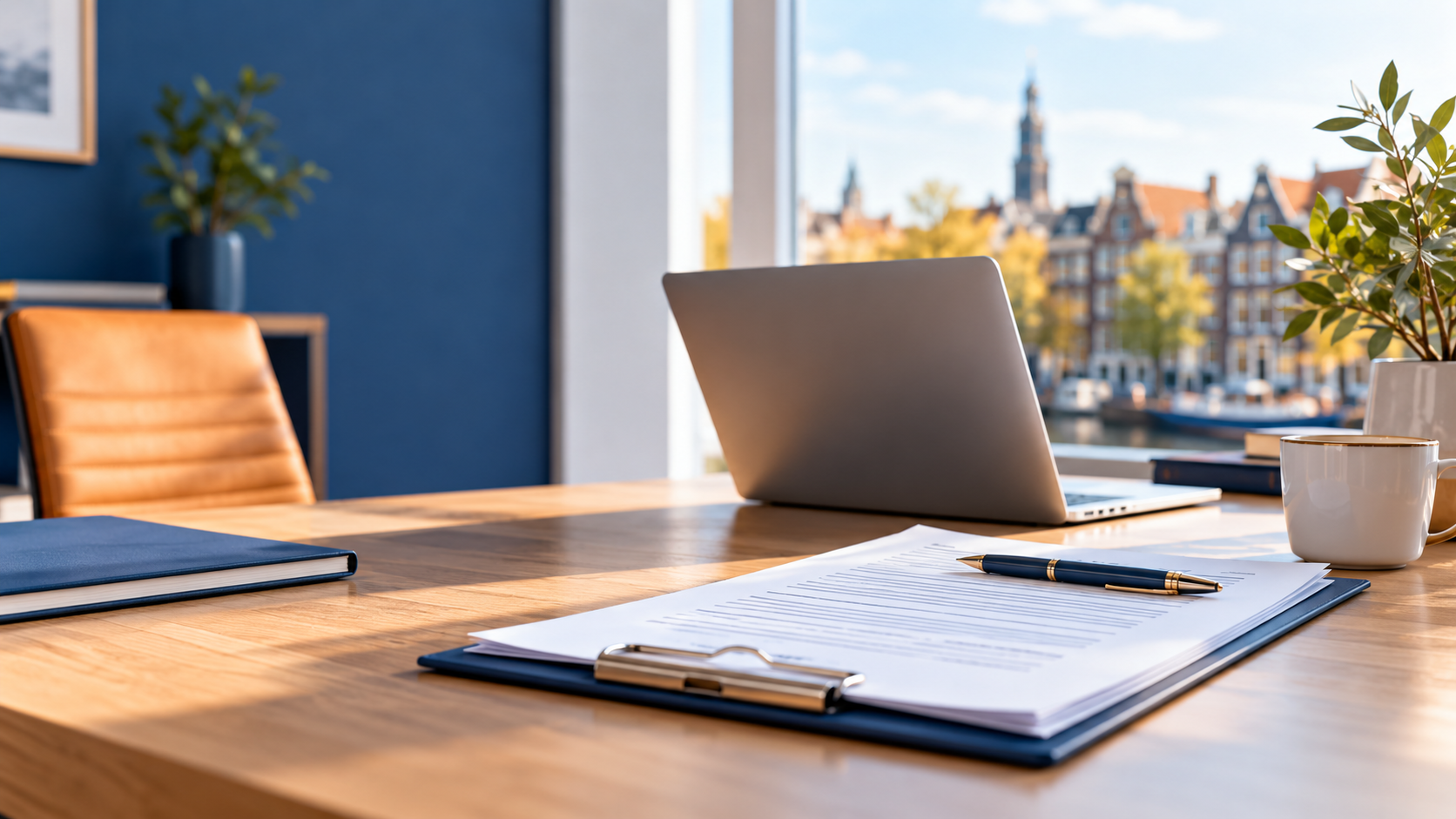 Documenten en voorwaarden in een professionele werkruimte